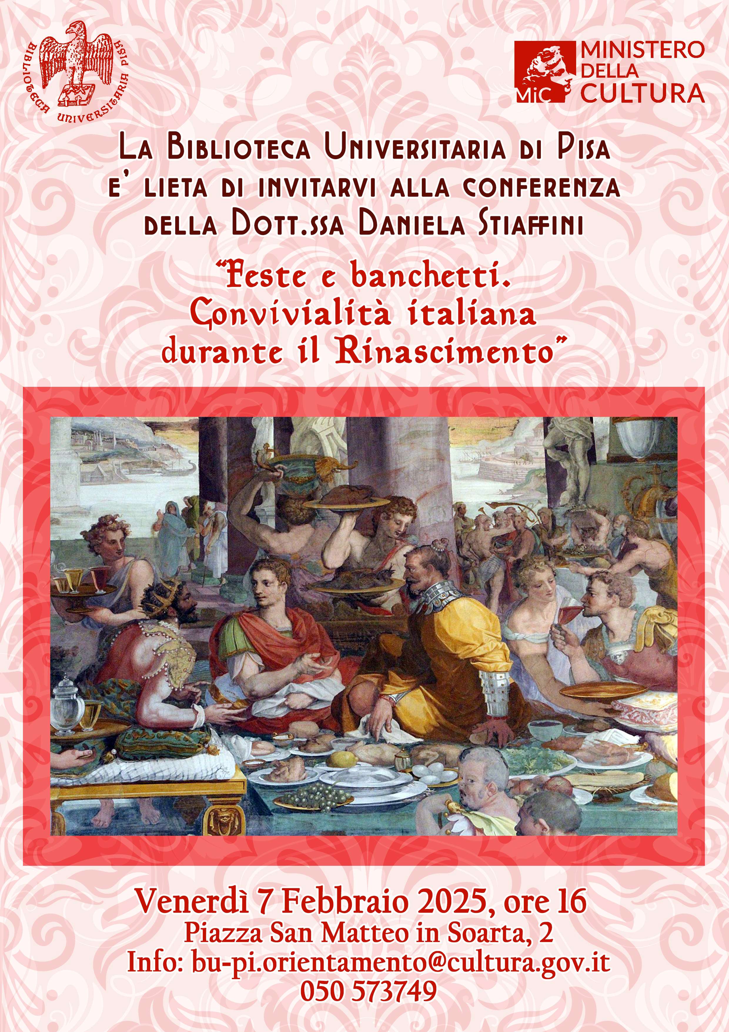 Conferenza della dottoressa Daniela Stiaffini "Feste e banchetti. Convivialità italiana durante il Rinascimento"